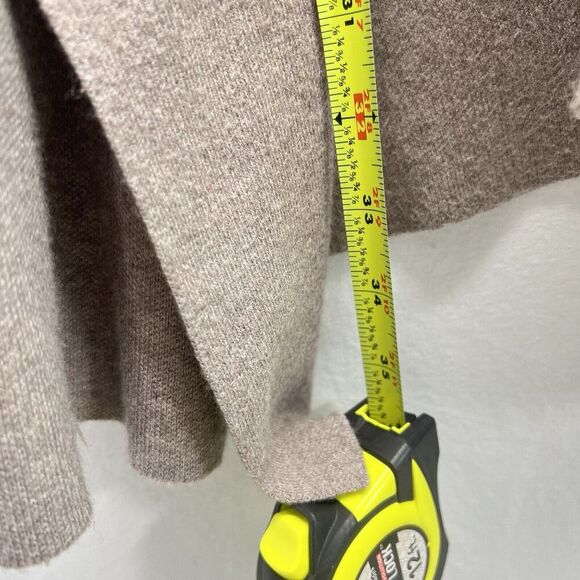 Rachel Zoe Open Front Cardigan Women's M Taupe Beige Neutral Minimalist Pockets - Picture 11 of 11